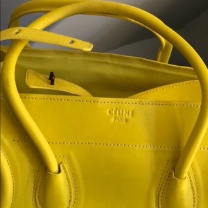 Celine Smiler Large Tote Yellow Resort